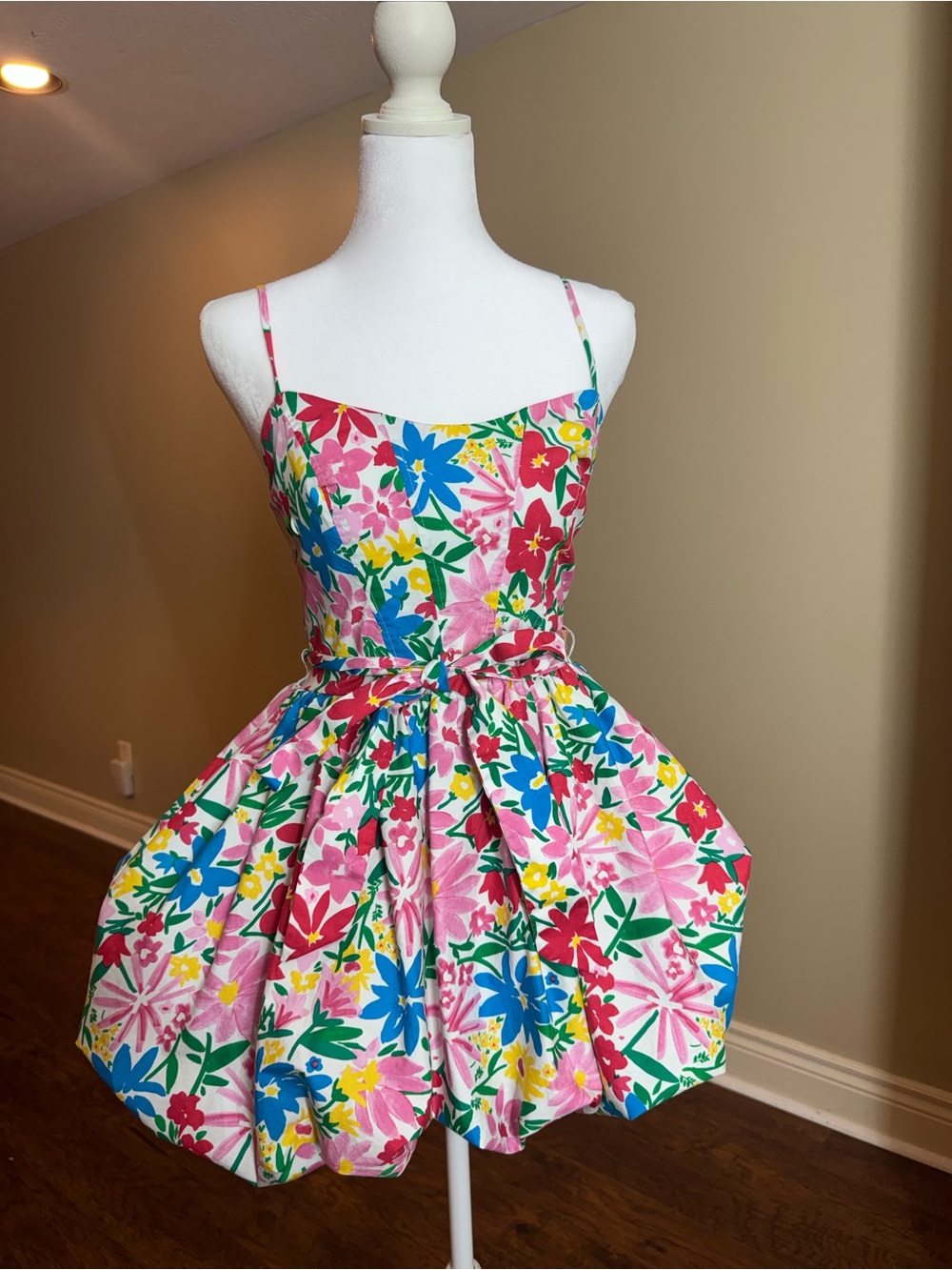 B. Smart Floral Mini fit and flare Dress in Pink, Blue, Green, Yellow